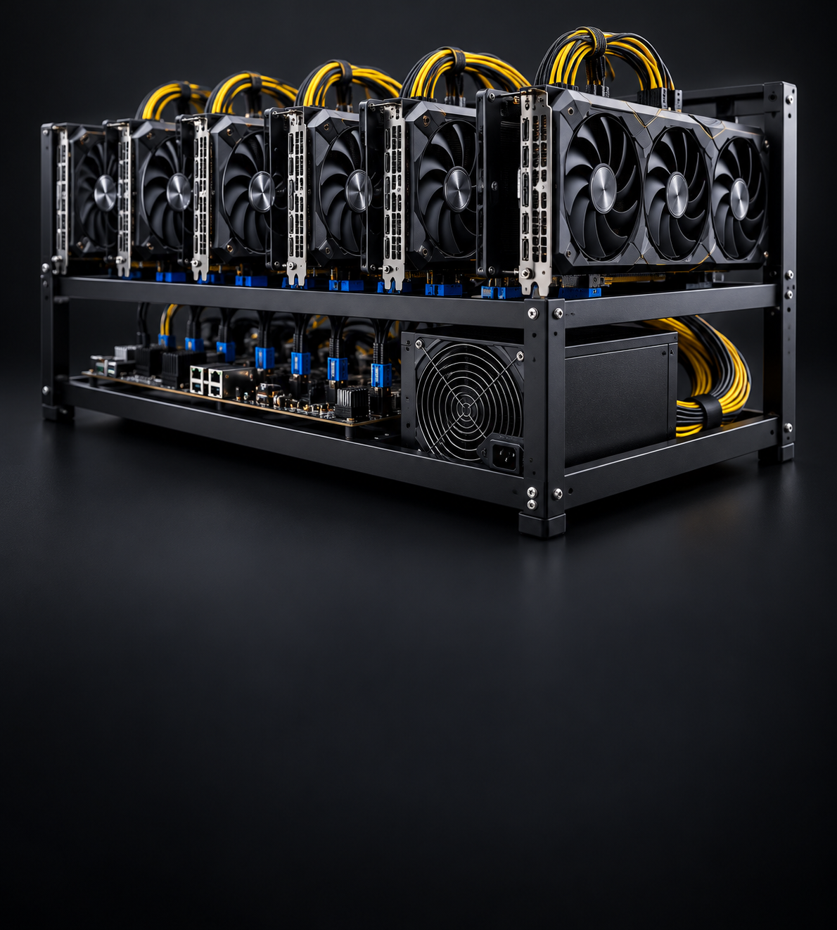 High-Contrast GPU Mining Rig
